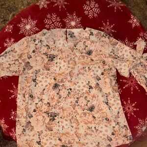 Lauren Conrad Floral 3/4 Sleeve Blouse